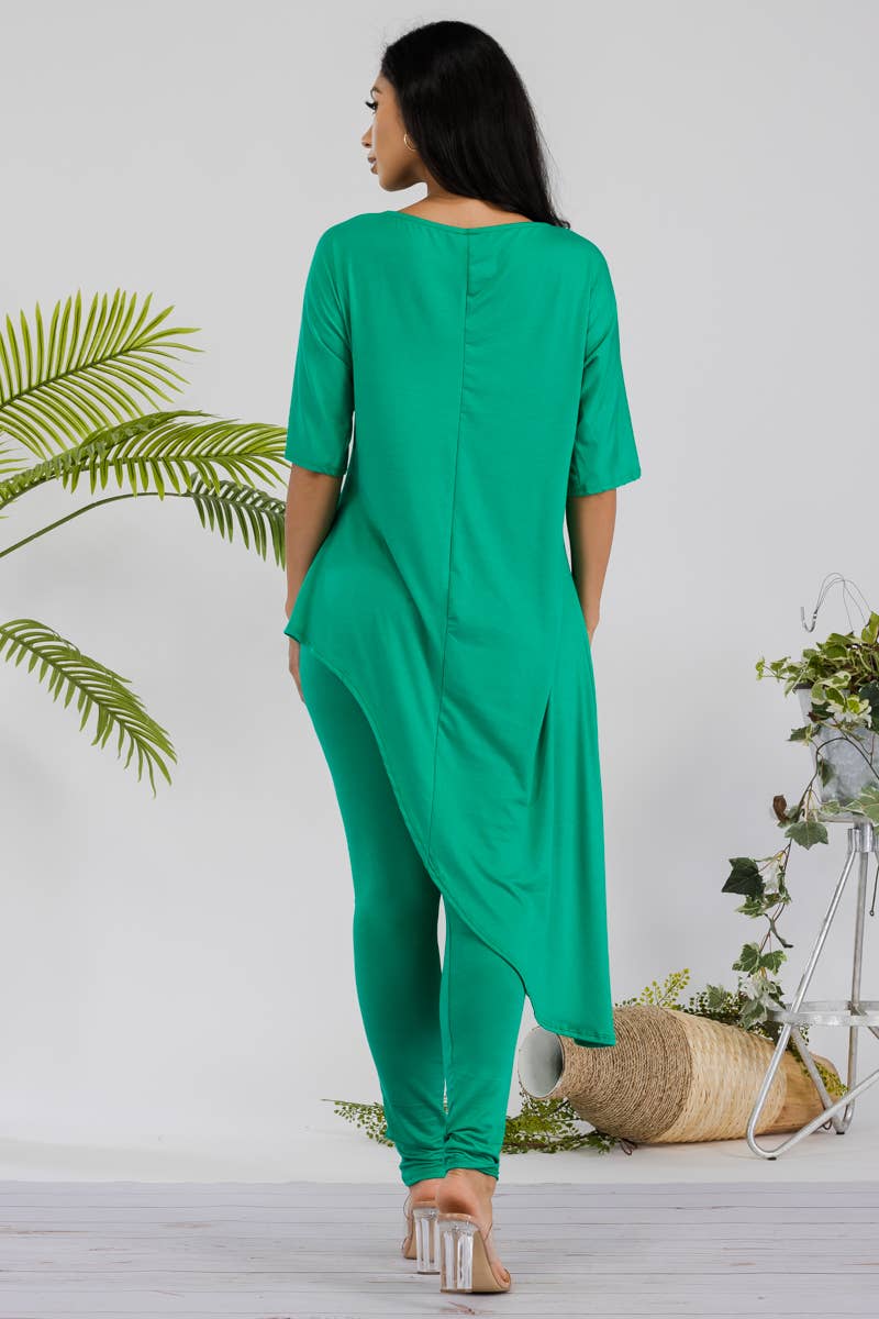 HH679R-SOLID - 2 PC Top and Legging Set: ROYAL BLUE / L