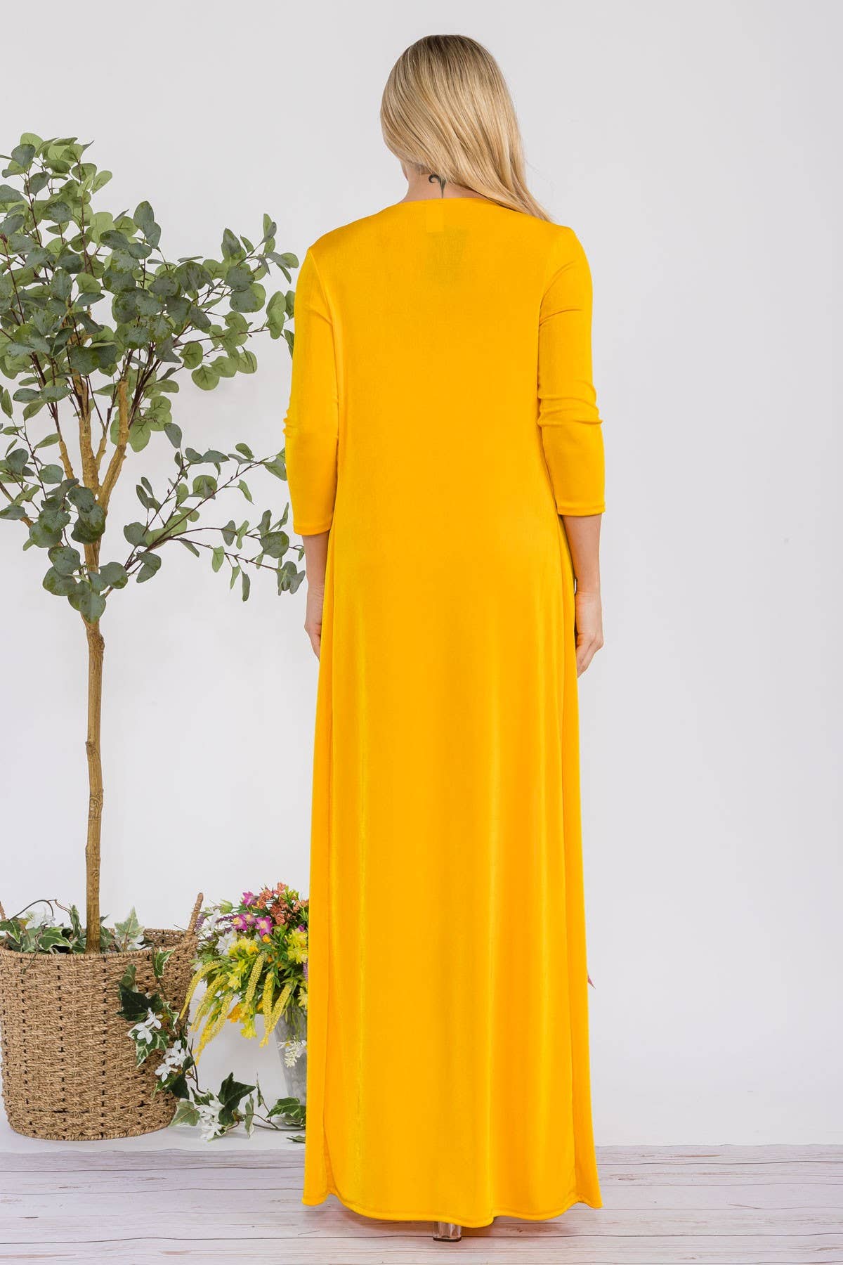 HH636R-S - 2 PC Tube Dress and Duster: Black / S