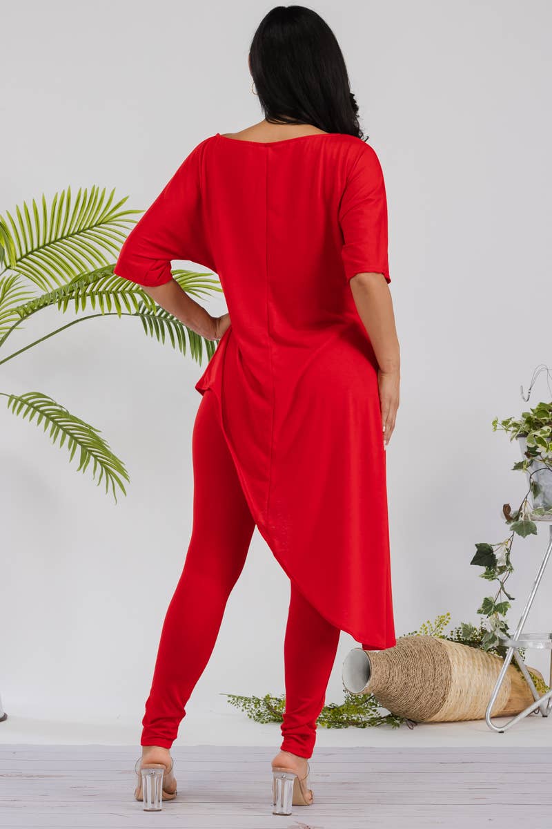 HH679R-SOLID - 2 PC Top and Legging Set: ROYAL BLUE / S