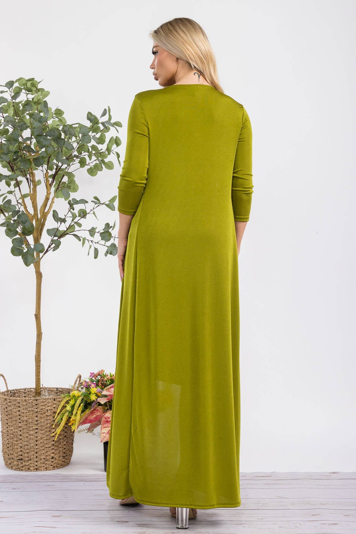HH636R-S - 2 PC Tube Dress and Duster: Black / S