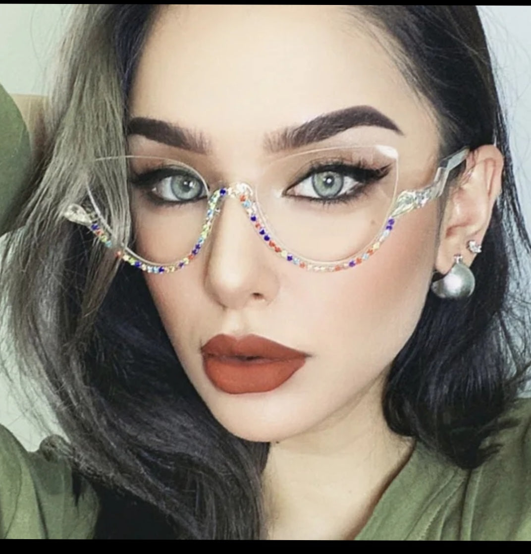 Semi diamond eye glass frame