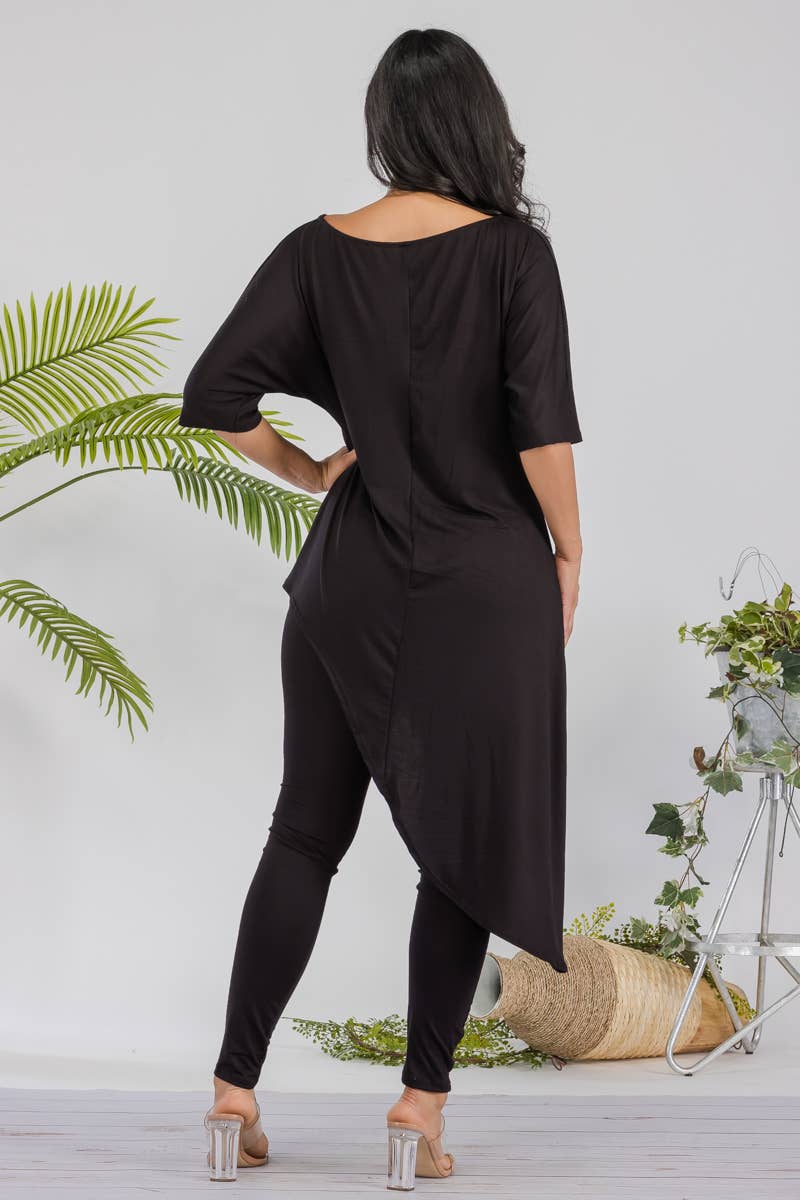 HH679R-SOLID - 2 PC Top and Legging Set: ROYAL BLUE / S